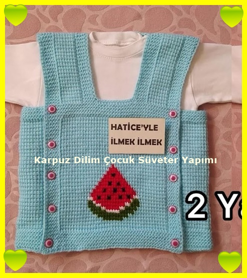 Karpuz Dilim Çocuk Süveter Yapımı